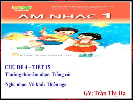 Bài giảng Âm nhạc Lớp 1 - Tiết 15 Chủ đề 4 - Năm học 2023-2024 - Trần Thị Hà