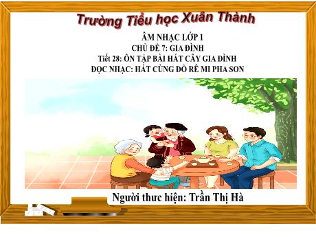 Bài giảng Âm nhạc Lớp 1 - Tiết 28 Chủ đề 7 - Năm học 2023-2024 - Trần Thị Hà