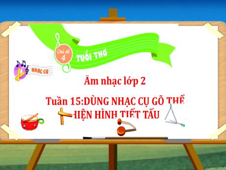 Bài giảng Âm nhạc Lớp 2 - Chủ đề 4 Tiết 15: Dùng nhạc cụ gõ thể hiện hình tiết tấu - Năm học 2024-2025 - Trần Thị Hà