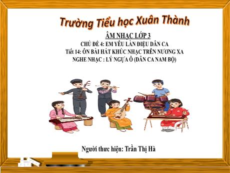 Bài giảng Âm nhạc Lớp 3 - Chủ đề 4 Tiết 14: Ôn bài hát Khúc nhạc trên nương xa - Năm học 2024-2025 - Trần Thị Hà