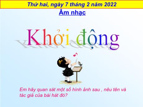 Bài giảng Âm nhạc Lớp 4 - Tiết 20: Ôn tập bài hát Chú voi con ở bản Đôn - Năm học 2021-2022 - Trần Thị Hà