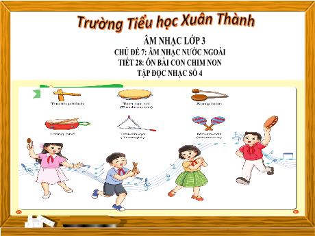Bài giảng môn Âm nhạc Lớp 3 - Tiết 28 Chủ đề 7: Ôn bài Con chim non - Năm học 2023-2024 - Trần Thị Hà
