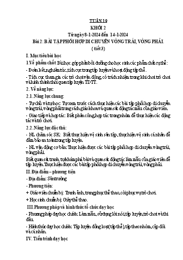 Kế hoạch bài dạy Giáo dục thể chất Lớp 2 - Tuần 19 - Năm học 2023-2024 - Nguyễn Thị Huệ