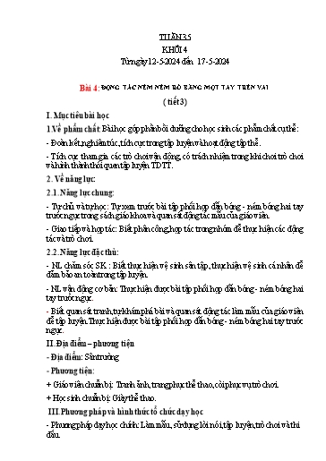 Kế hoạch bài dạy Giáo dục thể chất Lớp 4 - Tuần 35 - Năm học 2023-2024 - Nguyễn Thị Huệ