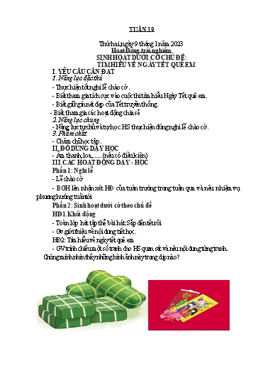 Kế hoạch bài dạy Lớp 1 - Tuần 19 - Năm học 2022-2023 - Nguyễn Thị Ánh Tuyết