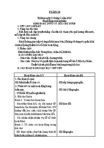 Kế hoạch bài dạy Lớp 1 - Tuần 19 - Năm học 2024-2025 - Nguyễn Thị Ánh Tuyết