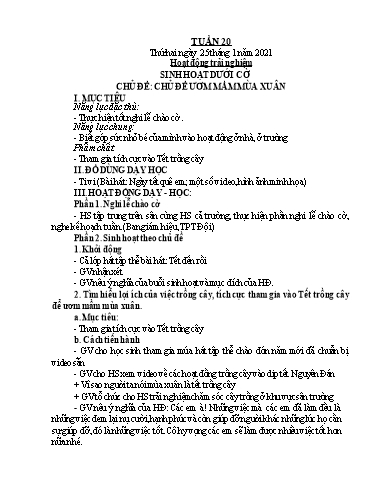 Kế hoạch bài dạy Lớp 1 - Tuần 20 - Năm học 2020-2021 - Nguyễn Thị Ánh Tuyết