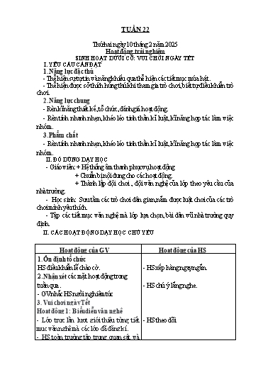 Kế hoạch bài dạy Lớp 1 - Tuần 22 - Năm học 2024-2025 - Nguyễn Thị Ánh Tuyết