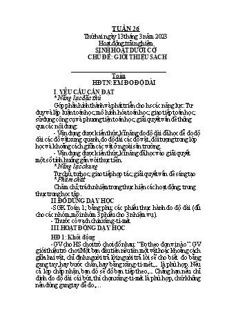 Kế hoạch bài dạy Lớp 1 - Tuần 26 - Năm học 2022-2023 - Nguyễn Thị Ánh Tuyết