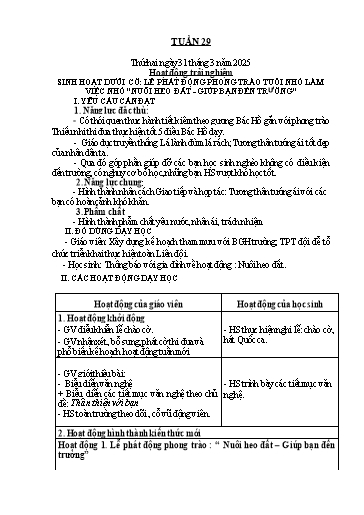 Kế hoạch bài dạy Lớp 1 - Tuần 29 - Năm học 2024-2025 - Nguyễn Thị Ánh Tuyết