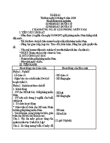 Kế hoạch bài dạy Lớp 1 - Tuần 32 - Năm học 2023-2024 - Nguyễn Thị Ánh Tuyết