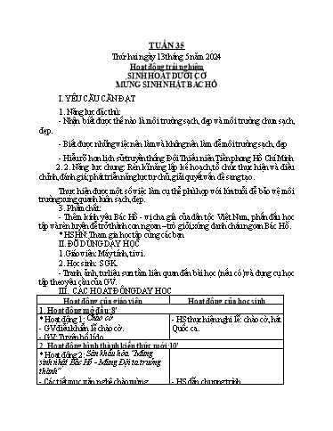 Kế hoạch bài dạy Lớp 1 - Tuần 35 - Năm học 2023-2024 - Nguyễn Thị Ánh Tuyết