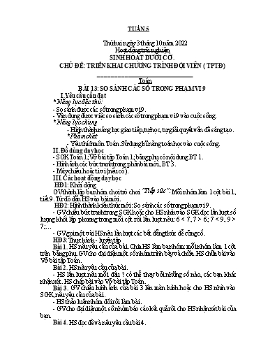 Kế hoạch bài dạy Lớp 1 - Tuần 5 - Năm học 2022-2023 - Nguyễn Thị Ánh Tuyết