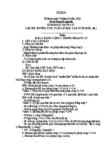Kế hoạch bài dạy Lớp 1 - Tuần 9 - Năm học 2022-2023 - Nguyễn Thị Ánh Tuyết