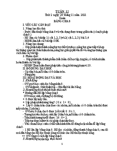 Kế hoạch bài dạy Lớp 3 - Tuần 12 - Năm học 2021-2022 - Trần Thị Vân