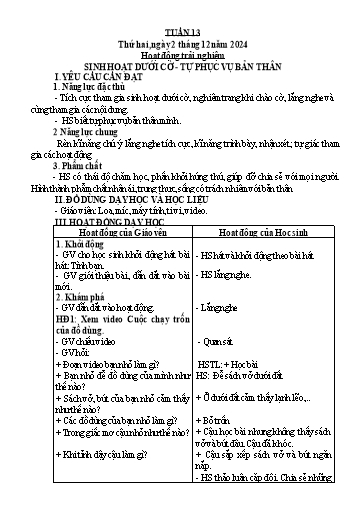 Kế hoạch bài dạy Lớp 3 - Tuần 13 - Năm học 2024-2025 - Trần Thị Vân