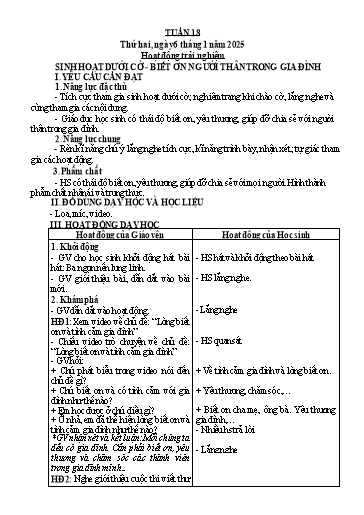 Kế hoạch bài dạy Lớp 3 - Tuần 18 - Năm học 2024-2025 - Trần Thị Vân