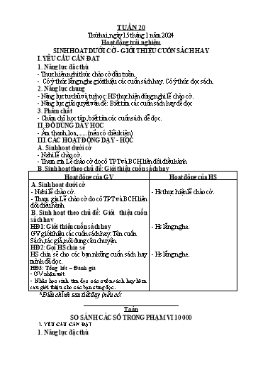 Kế hoạch bài dạy Lớp 3 - Tuần 20 - Năm học 2023-2024 - Trần Thị Vân