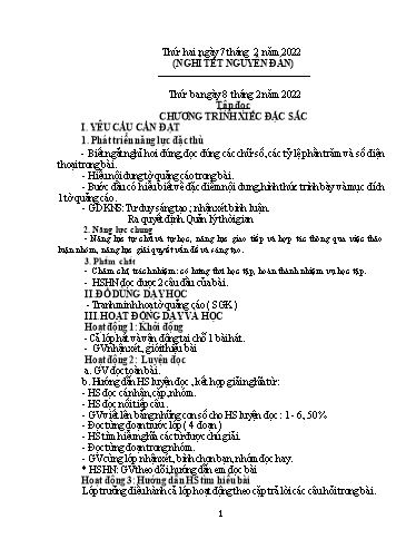 Kế hoạch bài dạy Lớp 3 - Tuần 21 - Năm học 2021-2022 - Trần Thị Vân