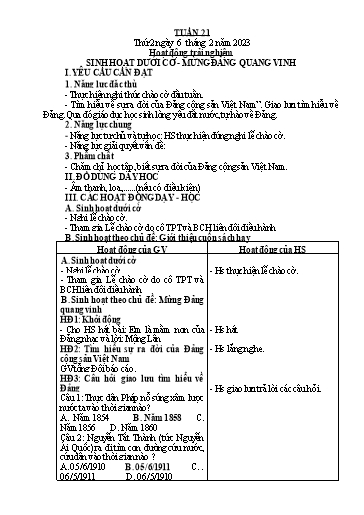 Kế hoạch bài dạy Lớp 3 - Tuần 21 - Năm học 2022-2023 - Trần Thị Vân