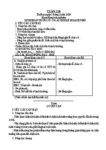 Kế hoạch bài dạy Lớp 3 - Tuần 22 - Năm học 2023-2024 - Trần Thị Vân (tiếp theo)