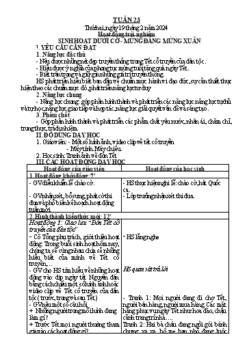Kế hoạch bài dạy Lớp 3 - Tuần 23 - Năm học 2023-2024 - Trần Thị Vân