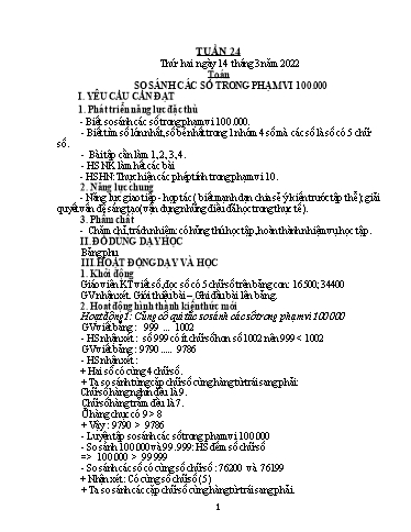 Kế hoạch bài dạy Lớp 3 - Tuần 24 - Năm học 2021-2022 - Trần Thị Vân