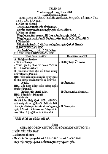 Kế hoạch bài dạy Lớp 3 - Tuần 25 - Năm học 2023-2024 - Trần Thị Vân