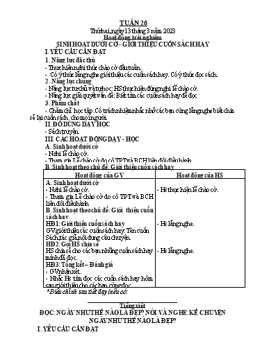 Kế hoạch bài dạy Lớp 3 - Tuần 26 - Năm học 2022-2023 - Trần Thị Vân