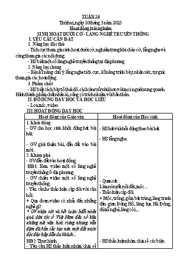 Kế hoạch bài dạy Lớp 3 - Tuần 26 - Năm học 2024-2025 - Trần Thị Vân