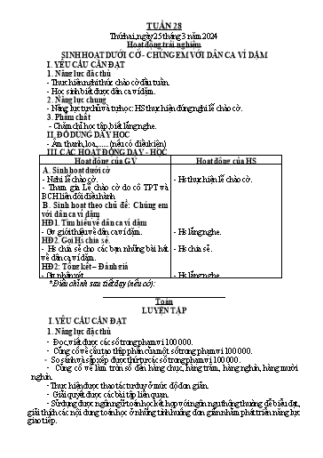 Kế hoạch bài dạy Lớp 3 - Tuần 28 - Năm học 2023-2024 - Trần Thị Vân