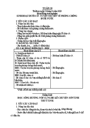 Kế hoạch bài dạy Lớp 3 - Tuần 29 - Năm học 2022-2023 - Trần Thị Vân