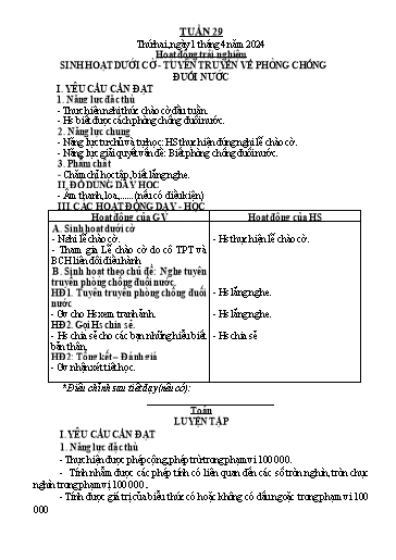 Kế hoạch bài dạy Lớp 3 - Tuần 29 - Năm học 2023-2024 - Trần Thị Vân