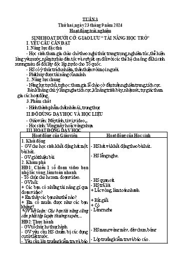 Kế hoạch bài dạy Lớp 3 - Tuần 3 - Năm học 2024-2025 - Trần Thị Vân