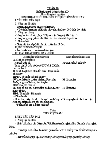 Kế hoạch bài dạy Lớp 3 - Tuần 30 - Năm học 2023-2024 - Trần Thị Vân