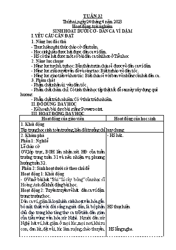 Kế hoạch bài dạy Lớp 3 - Tuần 32 - Năm học 2022-2023 - Trần Thị Vân