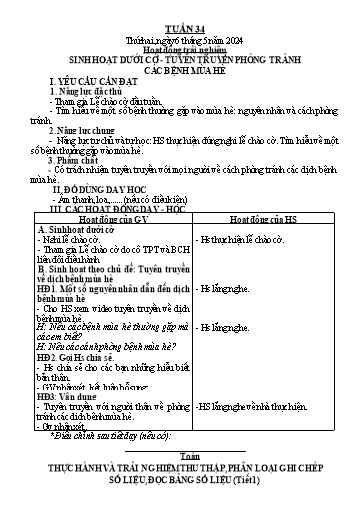 Kế hoạch bài dạy Lớp 3 - Tuần 34 - Năm học 2023-2024 - Trần Thị Vân