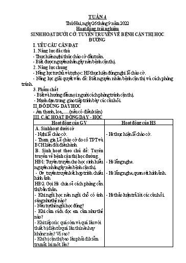 Kế hoạch bài dạy Lớp 3 - Tuần 4 - Năm học 2022-2023 - Trần Thị Vân