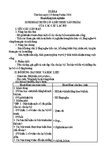 Kế hoạch bài dạy Lớp 3 - Tuần 4 - Năm học 2024-2025 - Trần Thị Vân