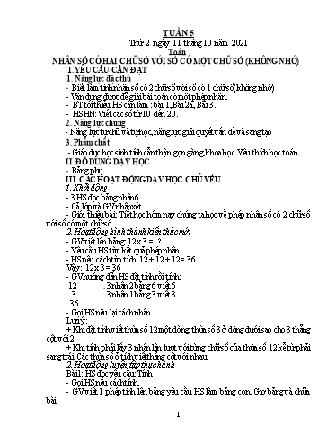 Kế hoạch bài dạy Lớp 3 - Tuần 5 - Năm học 2021-2022 - Trần Thị Vân