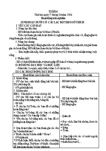 Kế hoạch bài dạy Lớp 3 - Tuần 5 - Năm học 2024-2025 - Trần Thị Vân