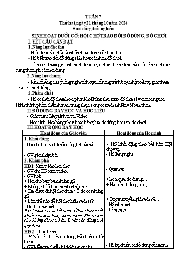 Kế hoạch bài dạy Lớp 3 - Tuần 7 - Năm học 2024-2025 - Trần Thị Vân