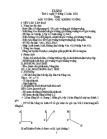 Kế hoạch bài dạy Lớp 3 - Tuần 9 - Năm học 2021-2022 - Trần Thị Vân