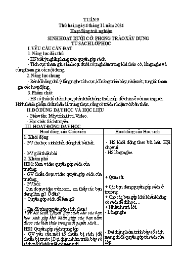 Kế hoạch bài dạy Lớp 3 - Tuần 9 - Năm học 2024-2025 - Trần Thị Vân