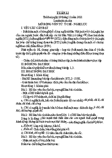 Kế hoạch bài dạy Lớp 4 - Tuần 12 - Năm học 2021-2022 - Hoàng Xuân Bách