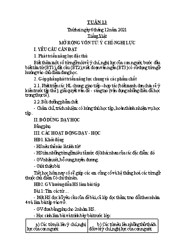 Kế hoạch bài dạy Lớp 4 - Tuần 13 - Năm học 2021-2022 - Hoàng Xuân Bách