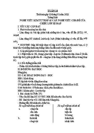 Kế hoạch bài dạy Lớp 4 - Tuần 18 - Năm học 2021-2022 - Hoàng Xuân Bách