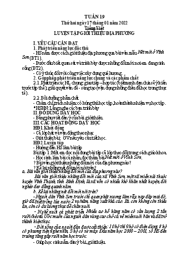 Kế hoạch bài dạy Lớp 4 - Tuần 19 - Năm học 2021-2022 - Hoàng Thị Trang