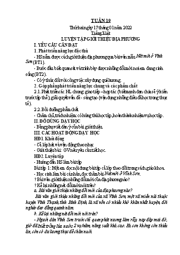 Kế hoạch bài dạy Lớp 4 - Tuần 19 - Năm học 2021-2022 - Hoàng Xuân Bách