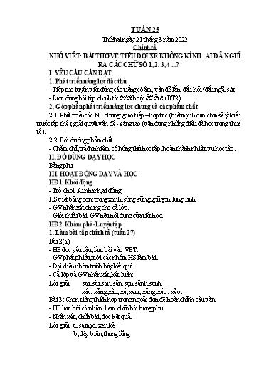 Kế hoạch bài dạy Lớp 4 - Tuần 25 - Năm học 2021-2022 - Hoàng Xuân Bách